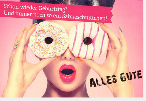 Geburtstagskarte für Frauen - Humorvolle "Sahneschnittchen" Glückwünsche, Farbenfrohes & Trendiges Design für eine Festliche Feier