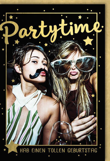 Geburtstagskarte für Frauen - Lustige Party Cheers! Stilvolle Karte mit Sektgläsern, Perfekt für Geburtstagswünsche