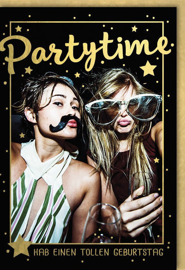 Geburtstagskarte für Frauen - Lustige Party Cheers! Stilvolle Karte mit Sektgläsern, Perfekt für Geburtstagswünsche