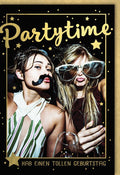 Geburtstagskarte für Frauen - Lustige Party Cheers! Stilvolle Karte mit Sektgläsern, Perfekt für Geburtstagswünsche