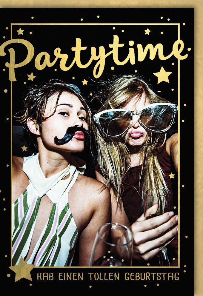 Geburtstagskarte für Frauen - Lustige Party Cheers! Stilvolle Karte mit Sektgläsern, Perfekt für Geburtstagswünsche