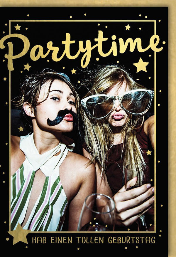Geburtstagskarte für Frauen - Lustige Party Cheers! Stilvolle Karte mit Sektgläsern, Perfekt für Geburtstagswünsche