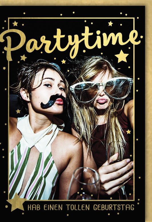 Geburtstagskarte für Frauen - Lustige Party Cheers! Stilvolle Karte mit Sektgläsern, Perfekt für Geburtstagswünsche