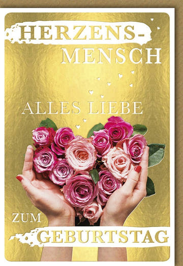 Geburtstagskarte für Frauen - Stilvolle Karte mit Rosenmotiv & Herzlichen Glückwünschen, Handgeschriebene Botschaft im floralen Design