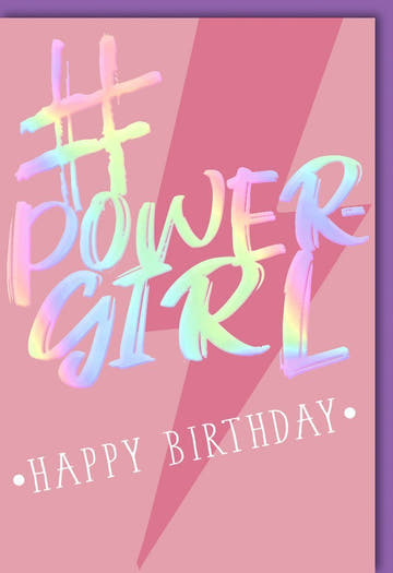 Geburtstagskarte für Frauen - Stilvolle Powergirl Glückwünsche in Modernem Rosa Design