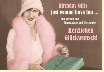 Geburtstagskarte für Frauen - Vintage Retro Rosa, Eleganter Humor für Freundin, Schwester, Mutter - Stilvoll & Lustig in Pink