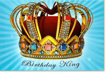 Geburtstagskarte für Männer - "Birthday King" mit Krone & Glanz, Edles Design, Luxuriöse Grüße für Herren