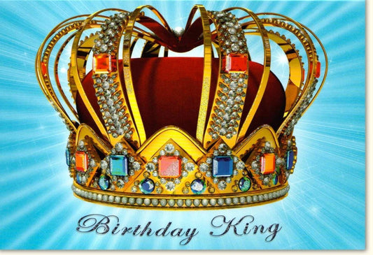 Geburtstagskarte für Männer - "Birthday King" mit Krone & Glanz, Edles Design, Luxuriöse Grüße für Herren