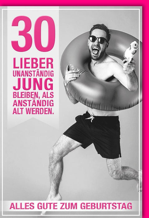 Geburtstagskarte für Männer - Humorvolle 30er Party mit Witzigem Spruch & Glückwünschen