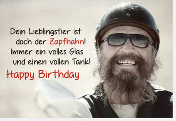 Geburtstagskarte für Männer - Humorvolle Spruchkarte mit Biermotiv, Witzige Glückwünsche zum Feiern und Tanken, Originelles Geschenk für Ihn