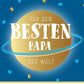 Geburtstagskarte für Männer mit goldener Weltkugel und Schriftzug Für den besten Papa der Welt moderne Grußkarte zum Geburtstag