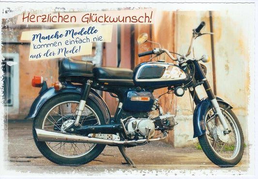 Geburtstagskarte für Männer mit Motorrad Vintage Design und Spruch Perfekt für Biker und Oldtimer Fans zum Geburtstag