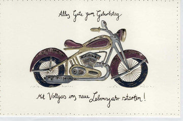 Geburtstagskarte für Männer: Premium - Design mit Motorrad - Motiv