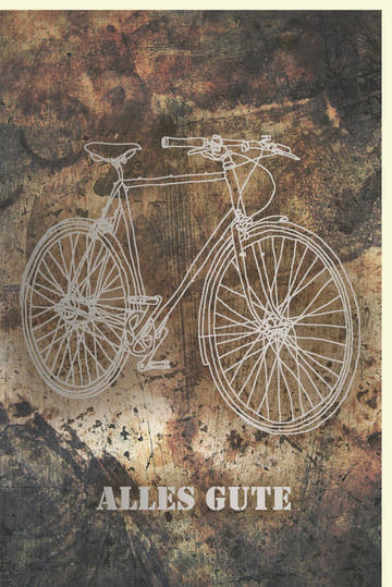 Geburtstagskarte für Männer - Retro Fahrrad Design, Stilvolle Vintage Karte mit Rustikalem Charme, "Alles Gute" Grußkarte