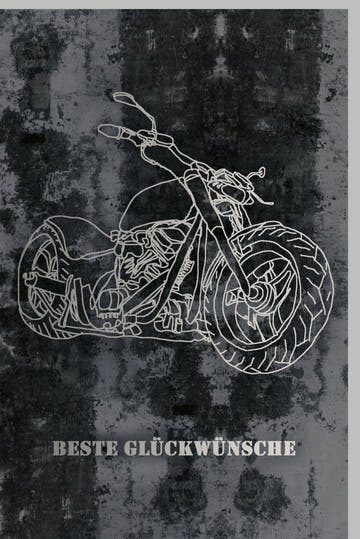 Geburtstagskarte für Männer - Retro Motorrad Chopper Design im Grunge Stil, Biker Glückwünsche