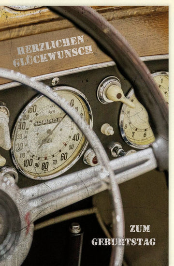 Geburtstagskarte für Männer - Retro Oldtimer Design, Stilvoll für Auto - Enthusiasten und Sammler