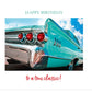Geburtstagskarte für Männer - Retro Oldtimer Motiv, Elegante Vintage Auto Karte mit Himmelsdesign und stilvollen Glückwünschen