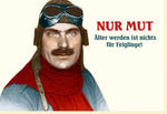 Geburtstagskarte für Männer - Vintage Flieger mit Humor, Retro Design zum Älterwerden