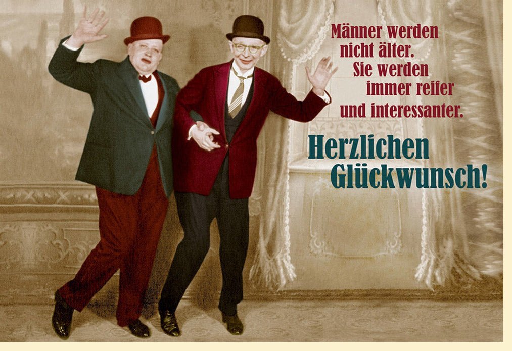 Geburtstagskarte für Männer - Vintage Humor & Witzige Sprüche im Retro - Stil, Rot - Braun, Perfekt für Geburtstagsfeiern und Einladungen