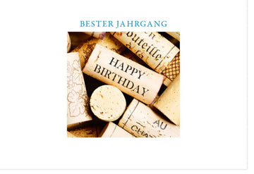 Geburtstagskarte für Weinliebhaber - Elegantes Weinkorken - Design, Perfekt für Jubiläum und Feier
