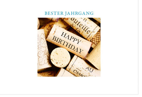 Geburtstagskarte für Weinliebhaber - Elegantes Weinkorken - Design, Perfekt für Jubiläum und Feier