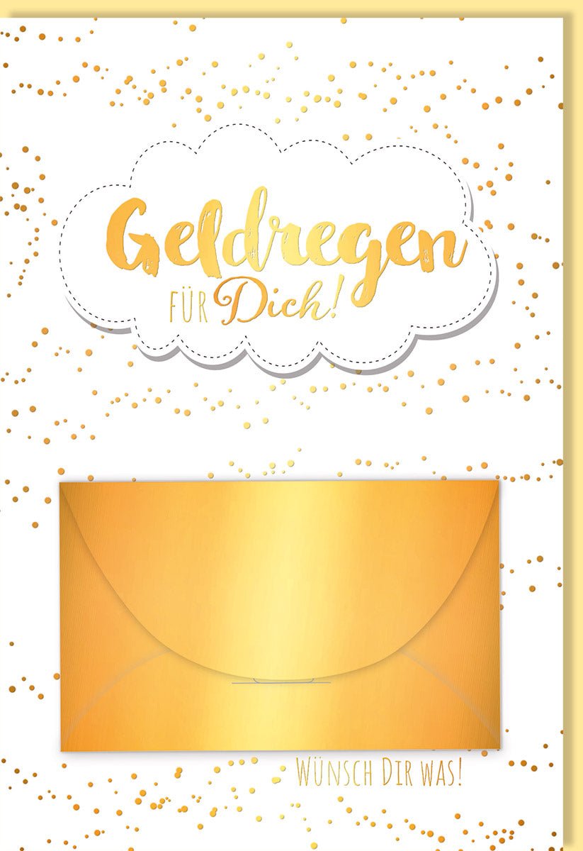 Geburtstagskarte "Geldregen" - Elegantes Finanzgeschenk in Gold - Gelb für Erwachsene & Jugendliche, Perfekt für Geburtstagsfeiern