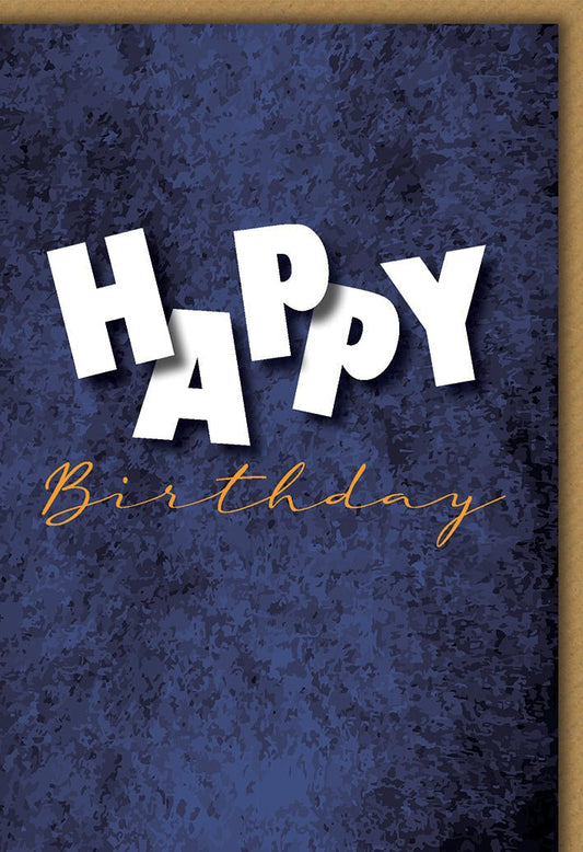 Geburtstagskarte Geschäftlich – Blaue Struktur mit 3D - Schriftzug und elegantem Design