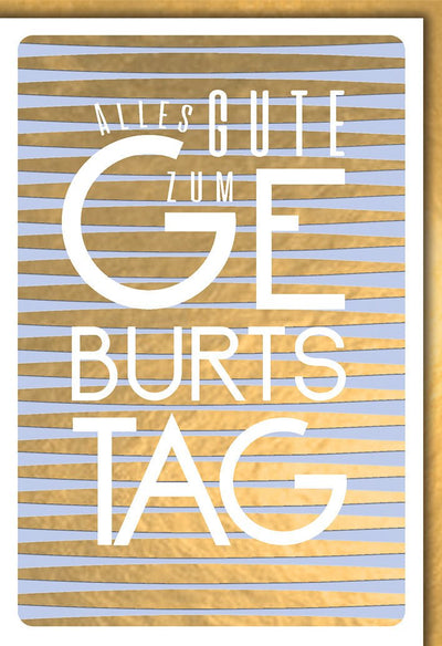 Geburtstagskarte Geschäftlich – Goldene Streifen mit modernem Typografie-Design