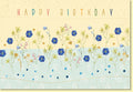 Geburtstagskarte geschäftlich mit Blumenwiese und Happy Birthday Schriftzug edles Design für Kollegen Mitarbeiter Firmenjubiläum