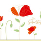 Geburtstagskarte geschäftlich mit modernem Mohnblumen - Design und elegantem Schriftzug zum Geburtstag hochwertige Doppelkarte