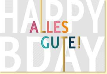 Geburtstagskarte geschäftlich modern Alles Gute farbenfrohe Doppelkarte stilvoll für Kollegen Mitarbeiter Kunden Jubiläum Gratulation