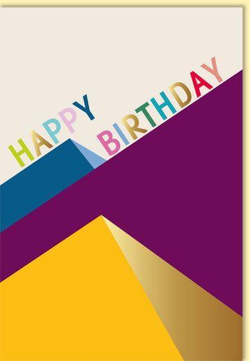 Geburtstagskarte geschäftlich modern bunt Happy Birthday Design hochwertige Doppelkarte für Kollegen Mitarbeiter Geschäftspartner