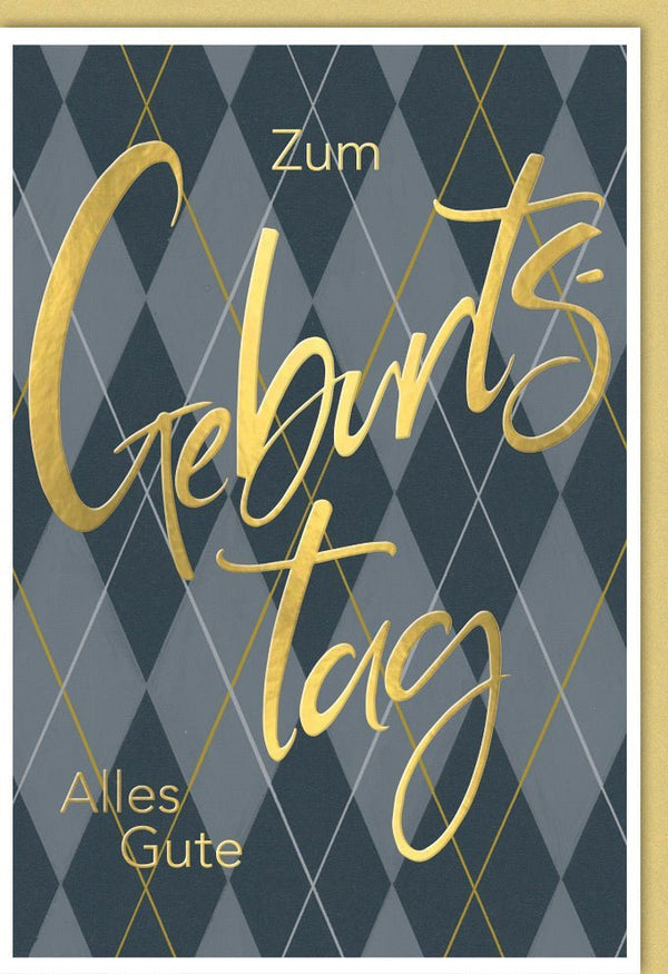 Geburtstagskarte geschäftlich - Stilvolle Glückwunschkarte in Gold & Schwarz zur Feier und Gratulation