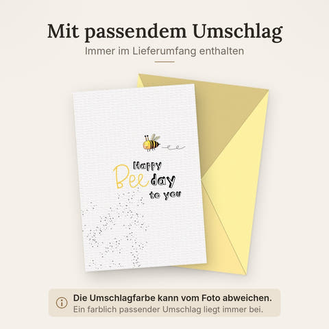 Geburtstagskarte Happy Bee Day to You niedliche Biene moderne Doppelkarte fröhliches Design Glückwunschkarte Geburtstag Doppelkarte