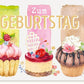 Geburtstagskarte - Herzliche Glückwünsche mit Blumen, Torte & Macarons - Liebevolle Feier für Familie & Mutter - Süße Gratulation mit Blüten