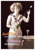 Geburtstagskarte Humor - Vintage Alkohol & Karotten Witz - Lustiger Prosecco Retro Toast