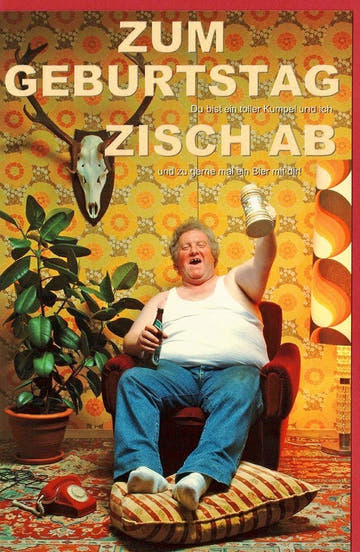 Geburtstagskarte humorvoll: Zisch ab mit Stil!