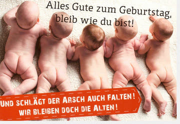 Geburtstagskarte - Humorvolle Glückwünsche mit Frechen Sprüchen und Witzigen Cartoon - Motiven