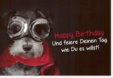 Geburtstagskarte - Humorvolle Glückwunschkarte mit Hund & Brille, Einzigartiges Design für eine Persönliche und Witzige Gratulation
