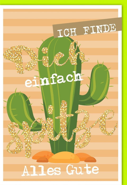 Geburtstagskarte - Humorvolle Kaktus - Gratulationskarte für fröhliche Jubiläumsfeiern