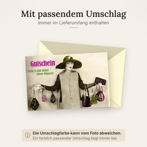 Geburtstagskarte im Retro-Stil – Vintage Design mit Gutscheinfach, Elegante Geschenkkarte für Wünsche & Feiern