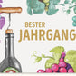 Geburtstagskarte Jahrgangsdesign - Weintrauben & Flaschen, Retro Vintage Stil, Elegante Glückwünsche für Jubiläum & Feier, Kreative Geschenkidee