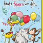 Geburtstagskarte Kinder – Fröhliche Tiere mit Luftballons und buntem Konfetti - Design