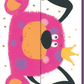 Geburtstagskarte Kinder – Pinker Hund mit Krone und buntem Eis in lustigem Design