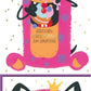 Geburtstagskarte Kinder – Pinker Hund mit Krone und buntem Eis in lustigem Design