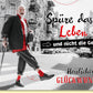 Geburtstagskarte lustig für Männer mit Spruch Spüre das Leben und nicht die Gelenke Retro Design rote Akzente witzige Doppelkarte
