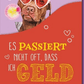 Geburtstagskarte Lustig – Hund mit Herzbrille und Geschenken in buntem Design