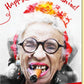 Geburtstagskarte lustig mit cooler Oma Zigarre Blumen Happy Birthday Sunshine witzige Doppelkarte zum Geburtstag für Frauen