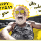 Geburtstagskarte lustig mit Sonnenblumen - Design und Spruch älter cooler weiser witzige Doppelkarte für Männer und Frauen zum Geburtstag