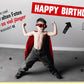 Geburtstagskarte lustig mit Spruch für Männer und Frauen Superheld Kind Retro Look witzige Doppelkarte Happy Birthday Motiv